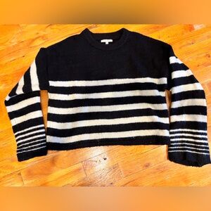Z Supply Black and White Striped Crewneck Sweater